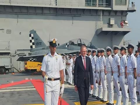 Australia, Quad alliance, japan, Indian Airforce, China, Australian PM Anthony Albanese onboard INS Vikrant, Australian PM Anthony Albanese, INS Vikrant

